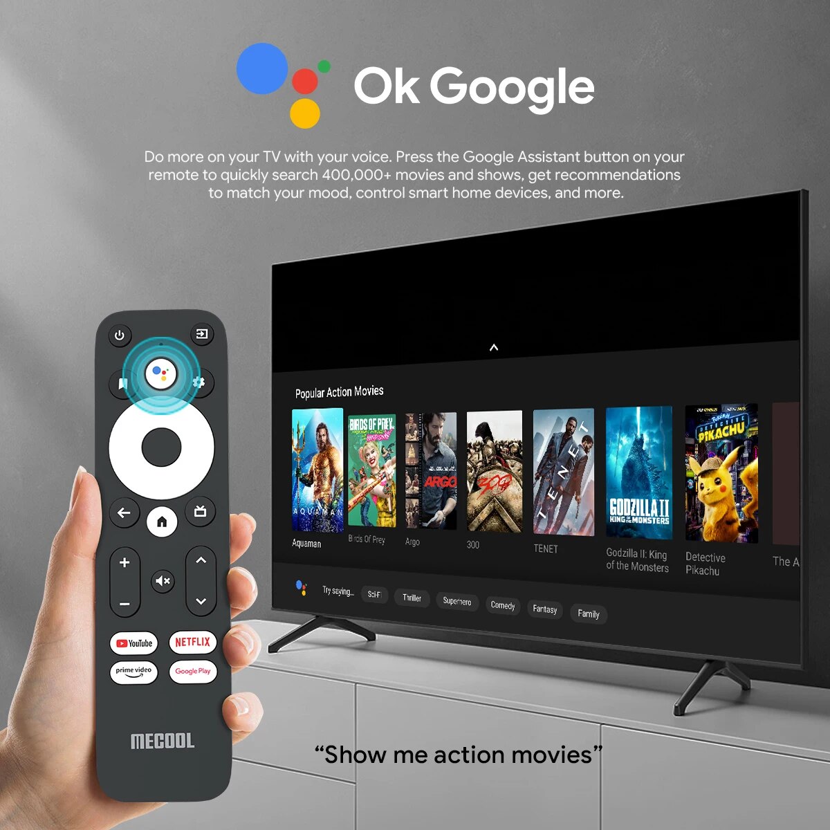 Mecool KM2 Plus Smart TV Box Netflix 4K Amlogic S905X4 Android 11 DDR4 2GB 16GB SPDIF WiFi Prime Video Multi Streamer HDR10. 