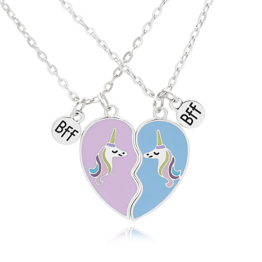 Valentine's Day Jewelry Gift Best Friend Friendship Sister Bestie Bff Broken Heart Bracelet Necklace Jewelry for Women Men. 