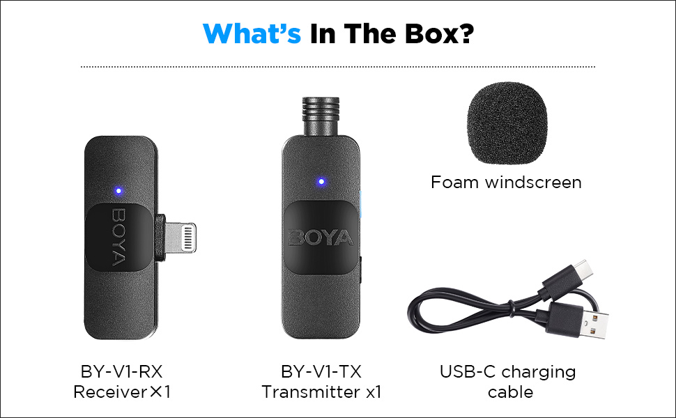 BOYA BY-V10 Ultracompact 2.4GHz Wireless Microphone System for Type-C Device. 