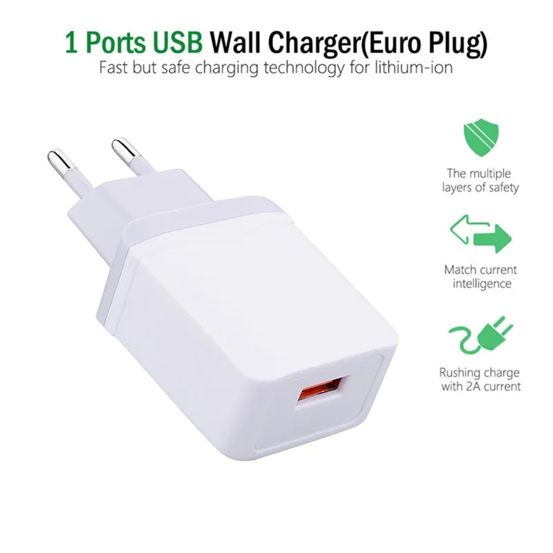 TECNO Spark 5 Realme C1 XT OnePlus 3 Phone Charger 5V 2A Wall adapter Type C USB Micro Charge Cable For Xiaomi Poco X3 Redmi 6A. 