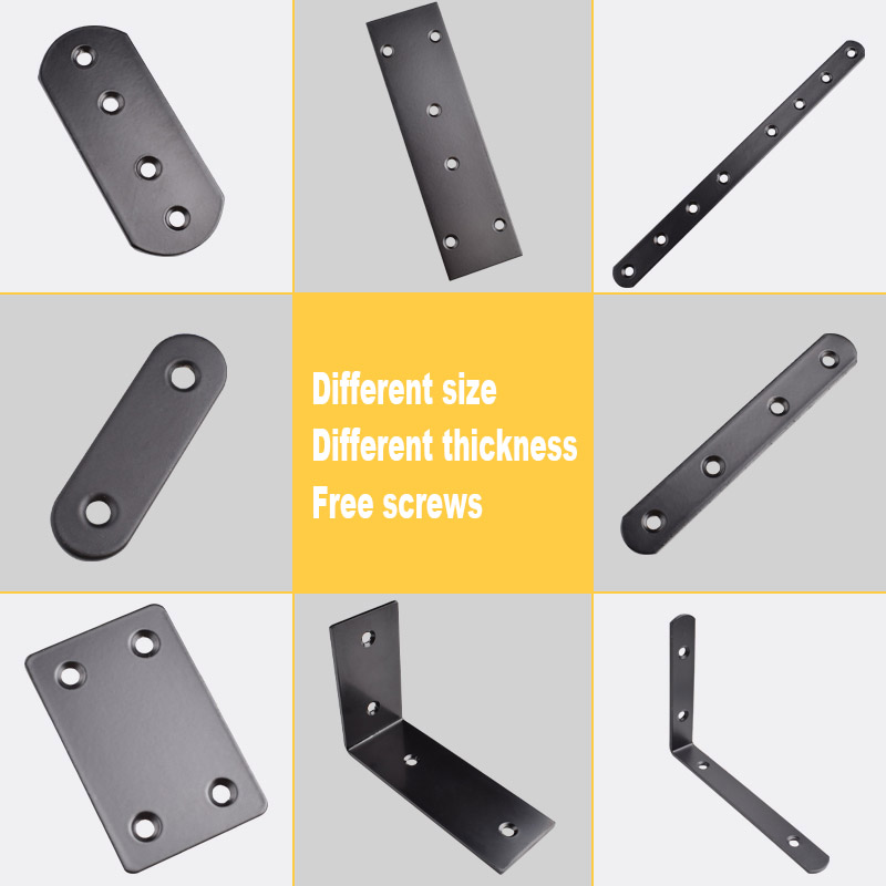 10Pcs Black Stainless Steel or Iron Angle Bar 90 Degree Rightcheerful Angle Fixed Block Angle Bracket Hardware Furniture Connector. 