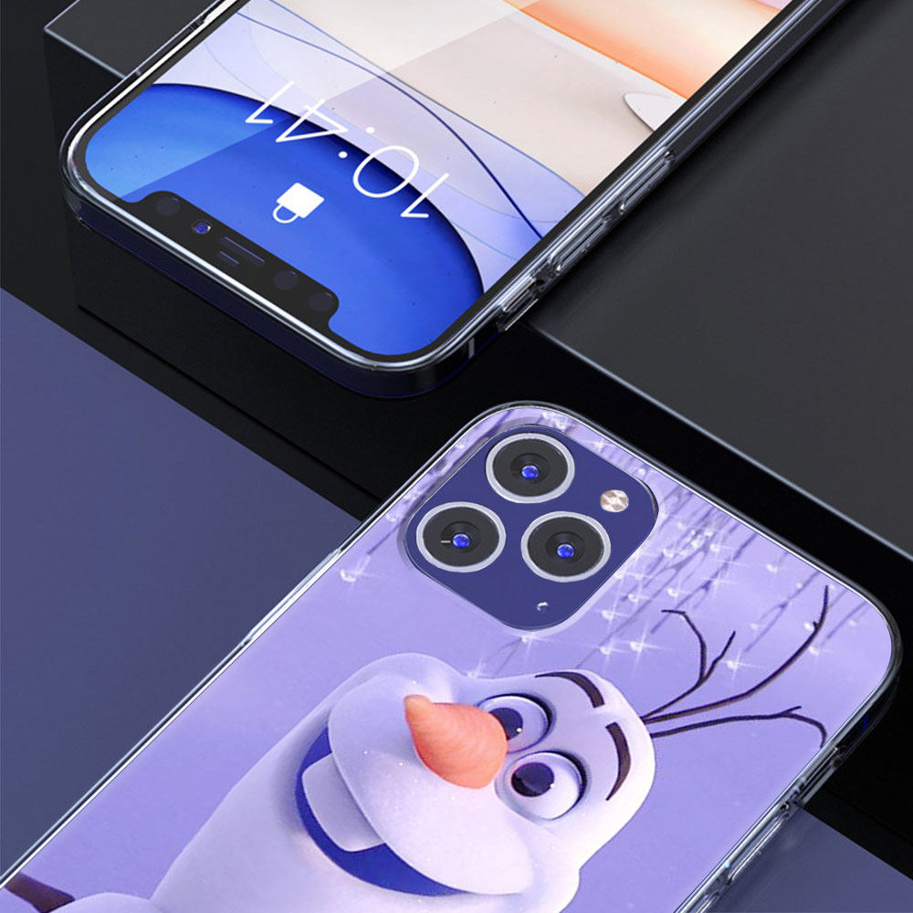 Olaf Snowman Frozen Case for Apple iPhone 11 12 13 Mini 14 15 Pro Max 7 8 Plus X XS Clear TPU Phone Cover. 