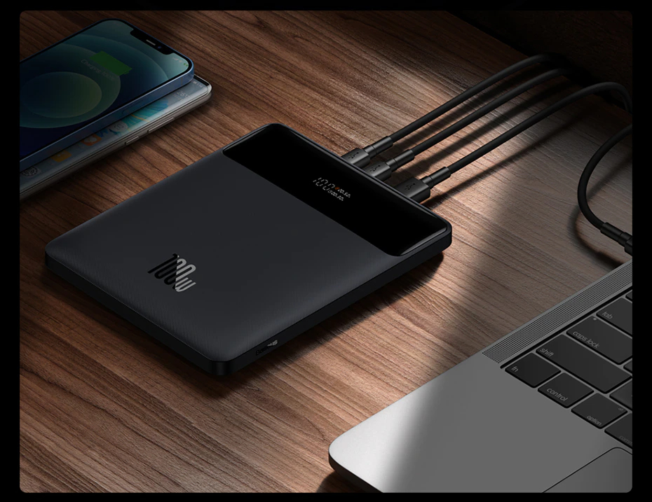 Baseus 100W Power Bank 20000mAh Type C PD Fast Charging Powerbank Portable External Battery Charger for Notebook. 