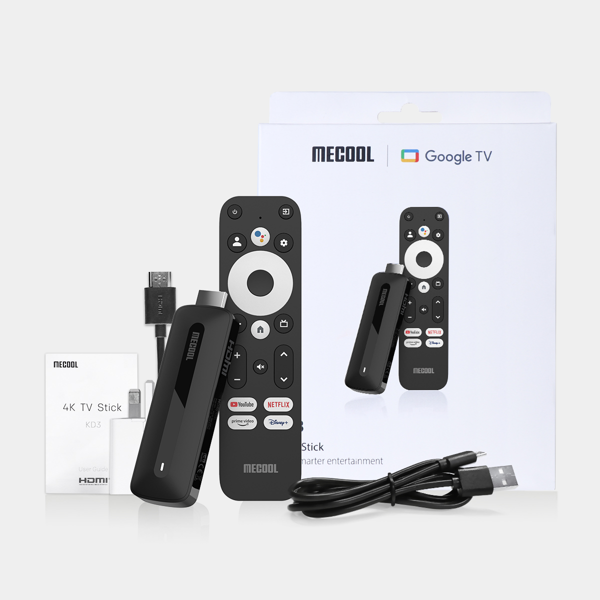 Mecool KD3 4K TV Stick Android TV 11 Smart TV Box With Amlogic S905Y4 2GB RAM 8GB ROM WiFi 2.4G/5G HDR 10+ Media Player. 