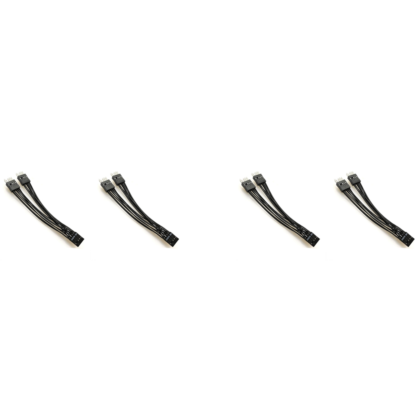Motherboard HD Audio Extension Cable 9Pin 1 Female to 2 Male Y Splitter Cable Black for PC DIY 10cm, 4 Pack