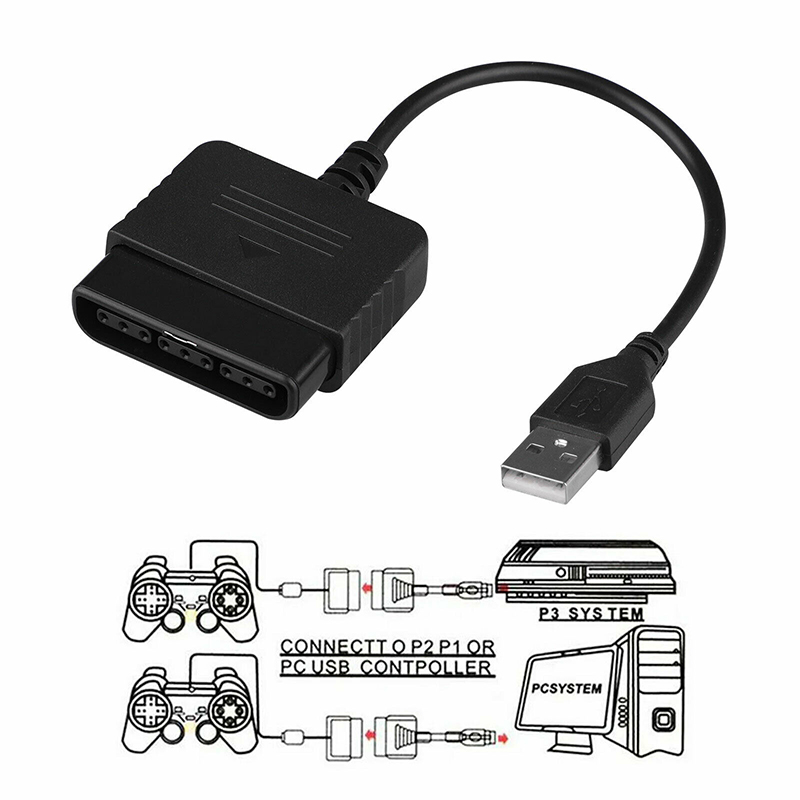 For PS2 to PS3 Controller Adapter PlayStation 2 to USB Cable for PC PlayStation3