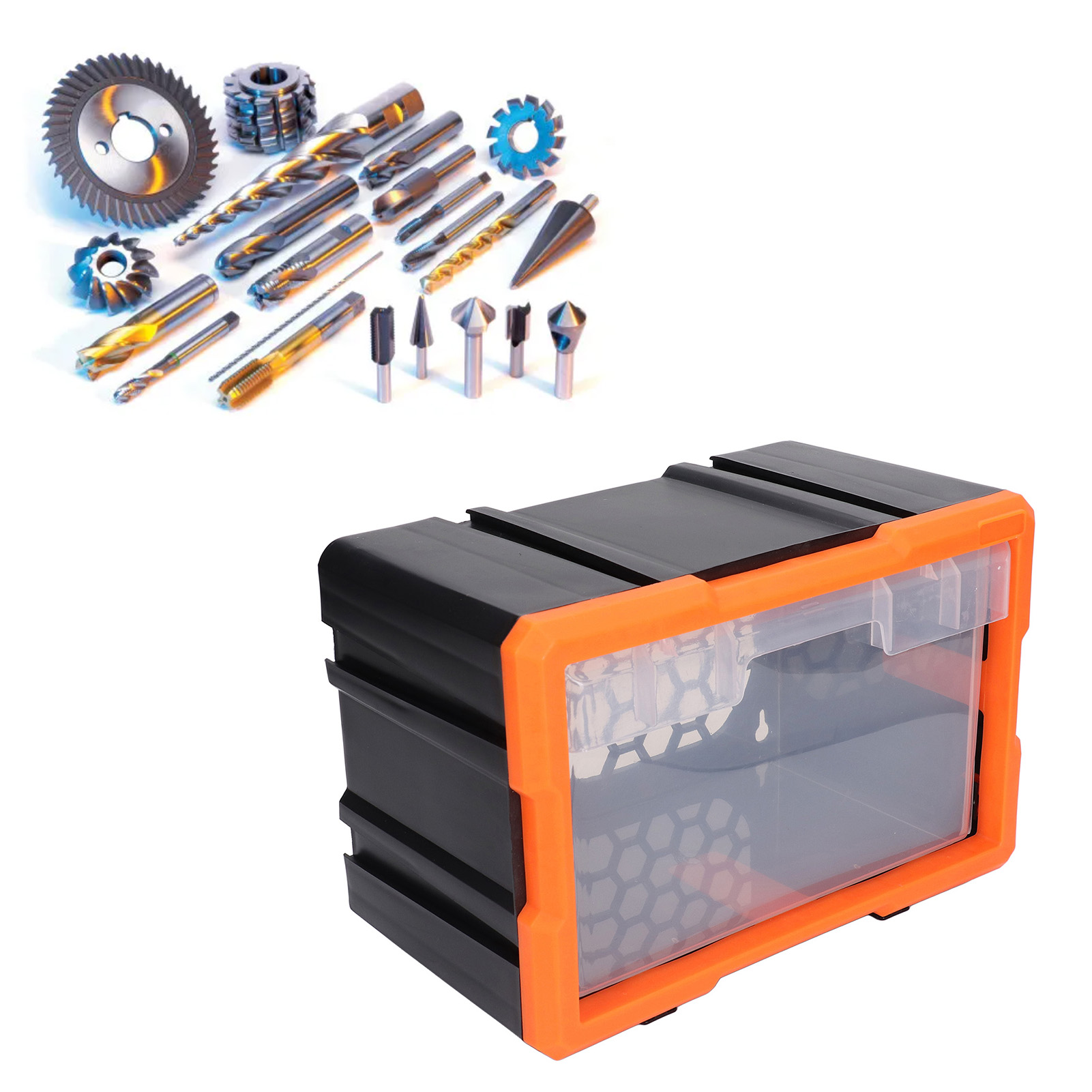 Electronic Component Storage Drawer Wall Mount Versatile Combined Parts Box Securely Stackable Translucent for DIY Tool Bits. 