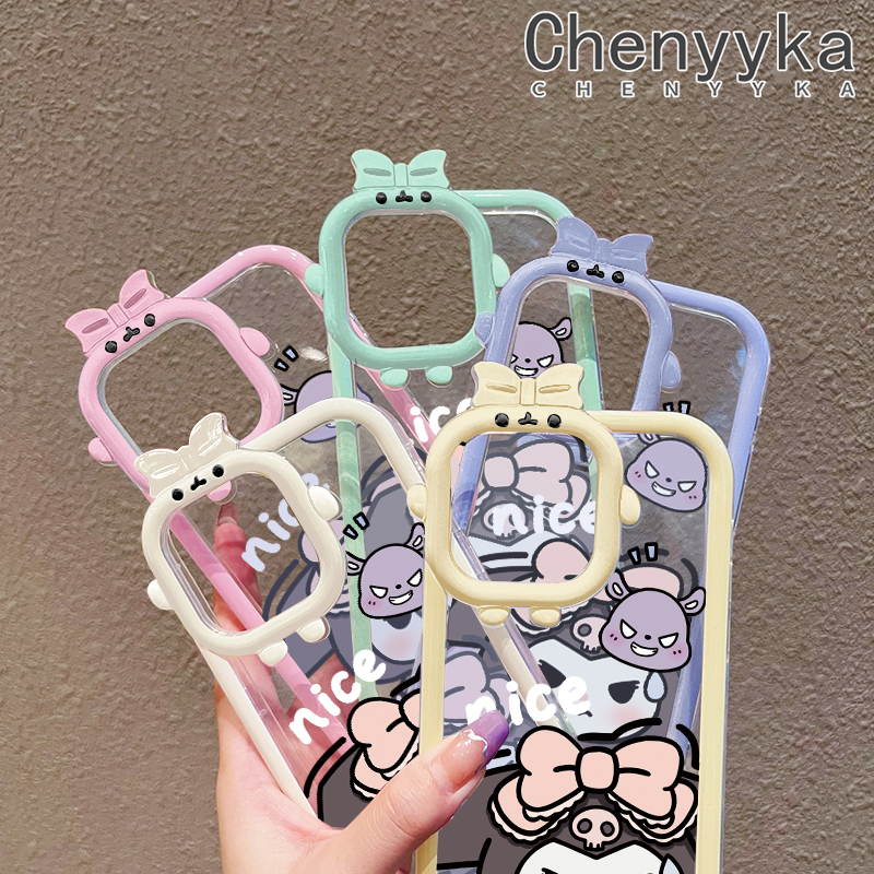 Chenyyka For OPPO A16K A16E A16 A16s A54s Case Cartoon Cute Kuromi Colorful Little Monster Camera Lens Soft Silicone Transparent Phone Cases Fashion Clear Shockproof Protective Case. 