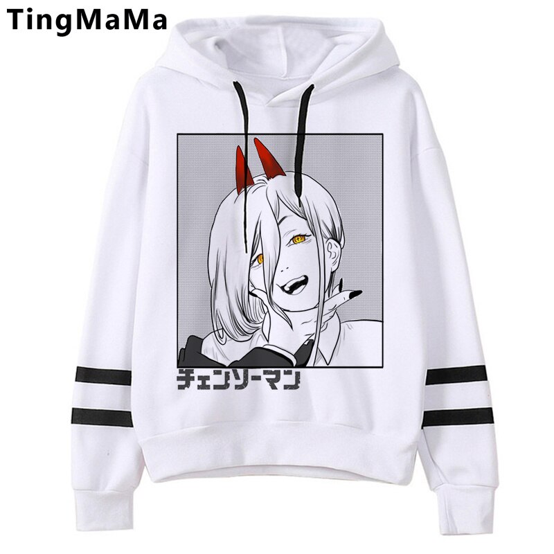 Chainsaw Man Makima Power Pochita Hoodies Men 90s Harajuku Y2k Aesthetic Kawaii Clothing Hoddies 4263