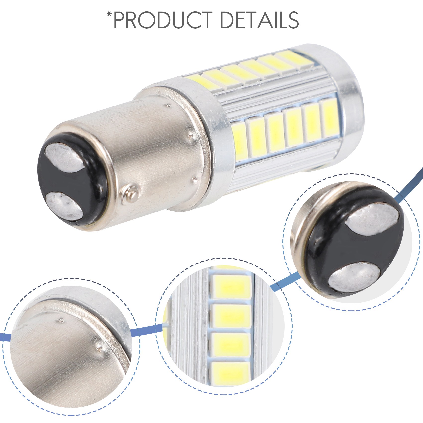 Super Bright Led 1157 Led Light Bulb P21/5W BAY15D Led Bulbs With 33SMD 5730 Chipsets For Brake, Turn, Parking, Reverse And Back Up Lights, Xenon White (Set Of 2). 
