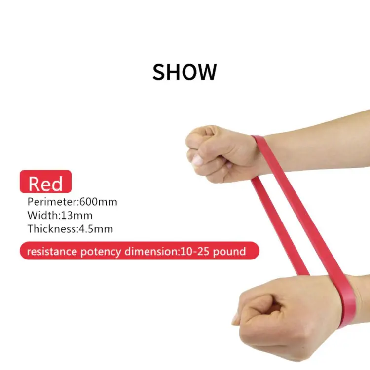 Lower Body Red 13mm 10 25lbs 4.5 11Kgs Resistance Band Elastic