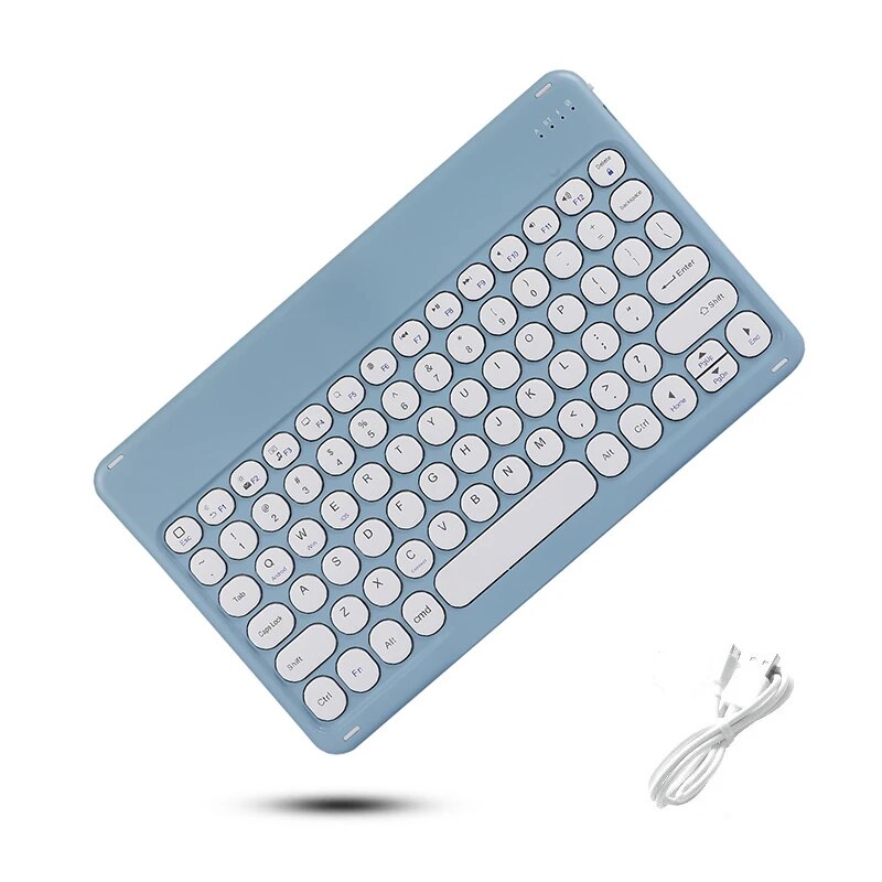 For iPad Keyboard Rechargeable Wireless Bluetooth-compatible Spanish French Korean Keyboard For iOS Android Windows Phone Tablet. 