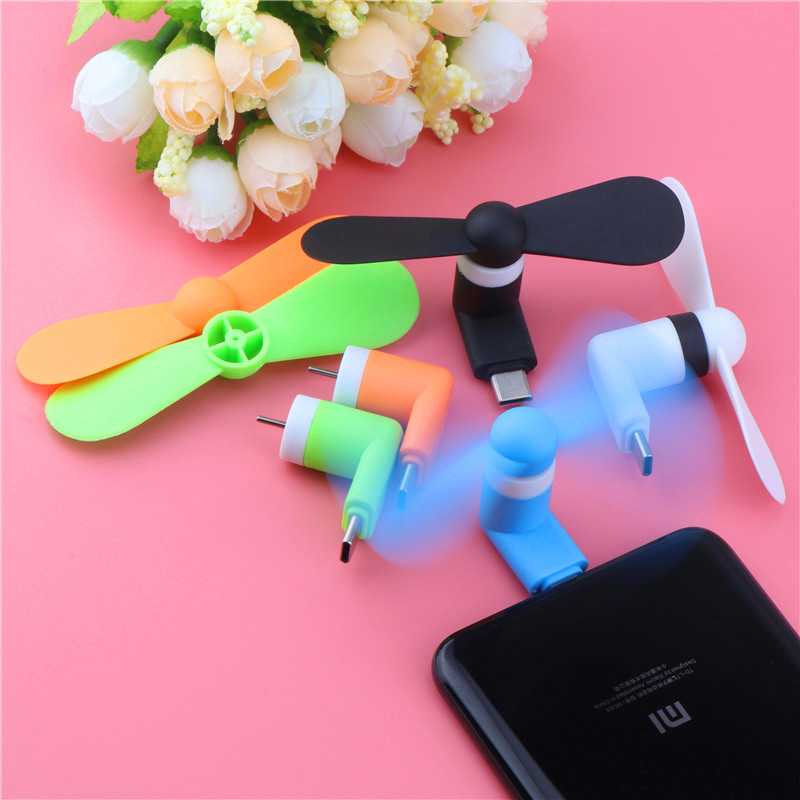 1 pcs USB Fan type C Flexible Mini Mobile Phone Fans for Android type C hand Fan for all otg supported phone type C. 