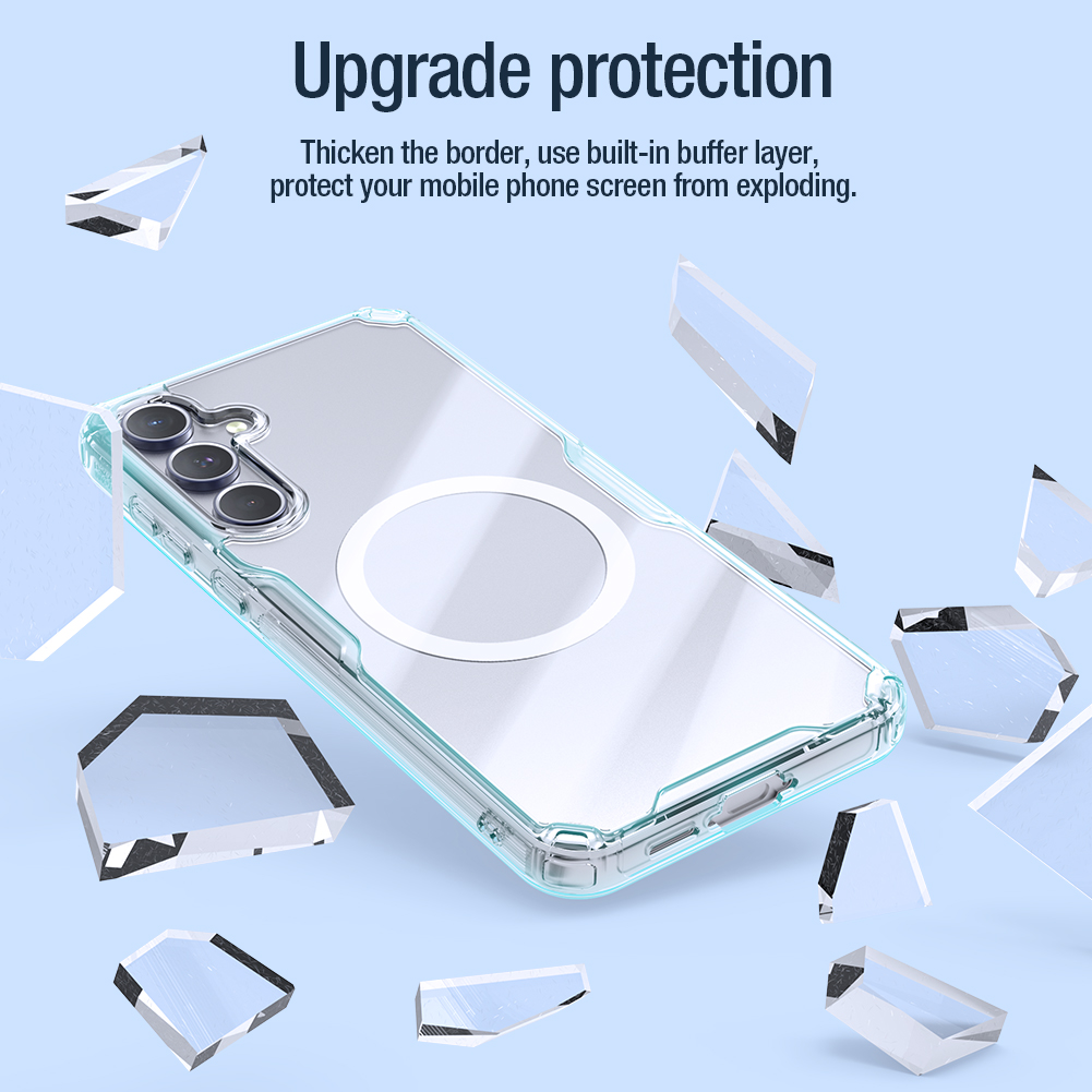Nillkin Luxury Soft Silicone Case for Samsung Galaxy A55 Phone Cases Transparent TPU + PC Silicone Clear Shockproof MagSafe Back Cover (With magnetic suction function only）. 