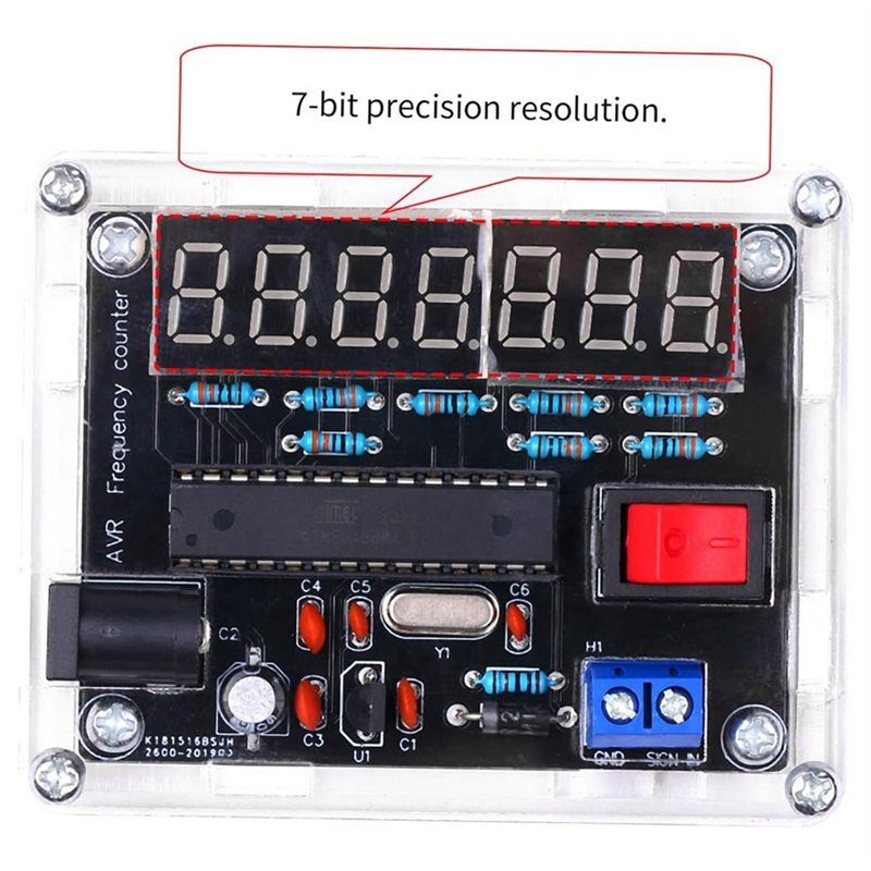 Frequency Meter,10MHz Frequency Meter DIY Kit Frequency Counter AVR Frequency with Shell Counter 0.000 001Hz Resolution Easy Install. 