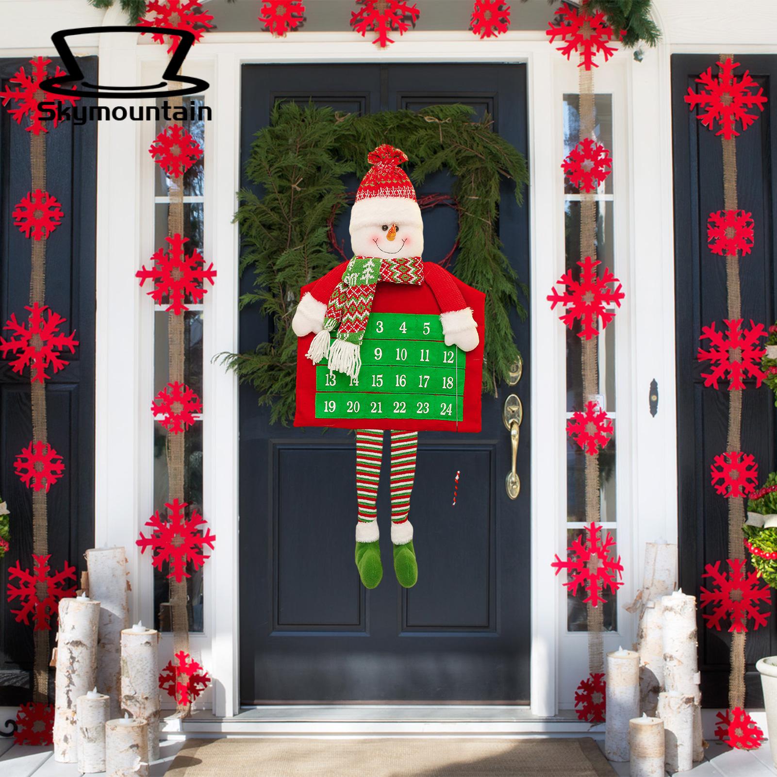 Christmas Countdown Calendar Christmas Calendar 24 Day Advent Red White Santa Snowman Non-woven Xmas Countdown Decoration Unique Christmas Countdown Calendar. 