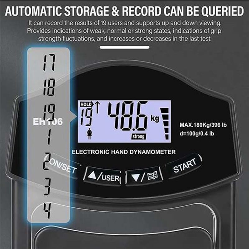 New Grip Strength Tester,396Lbs/180Kg Digital Hand Dynamometer Grip Strength Meter USB LCD Screen Hand Grip Dynamometer. 
