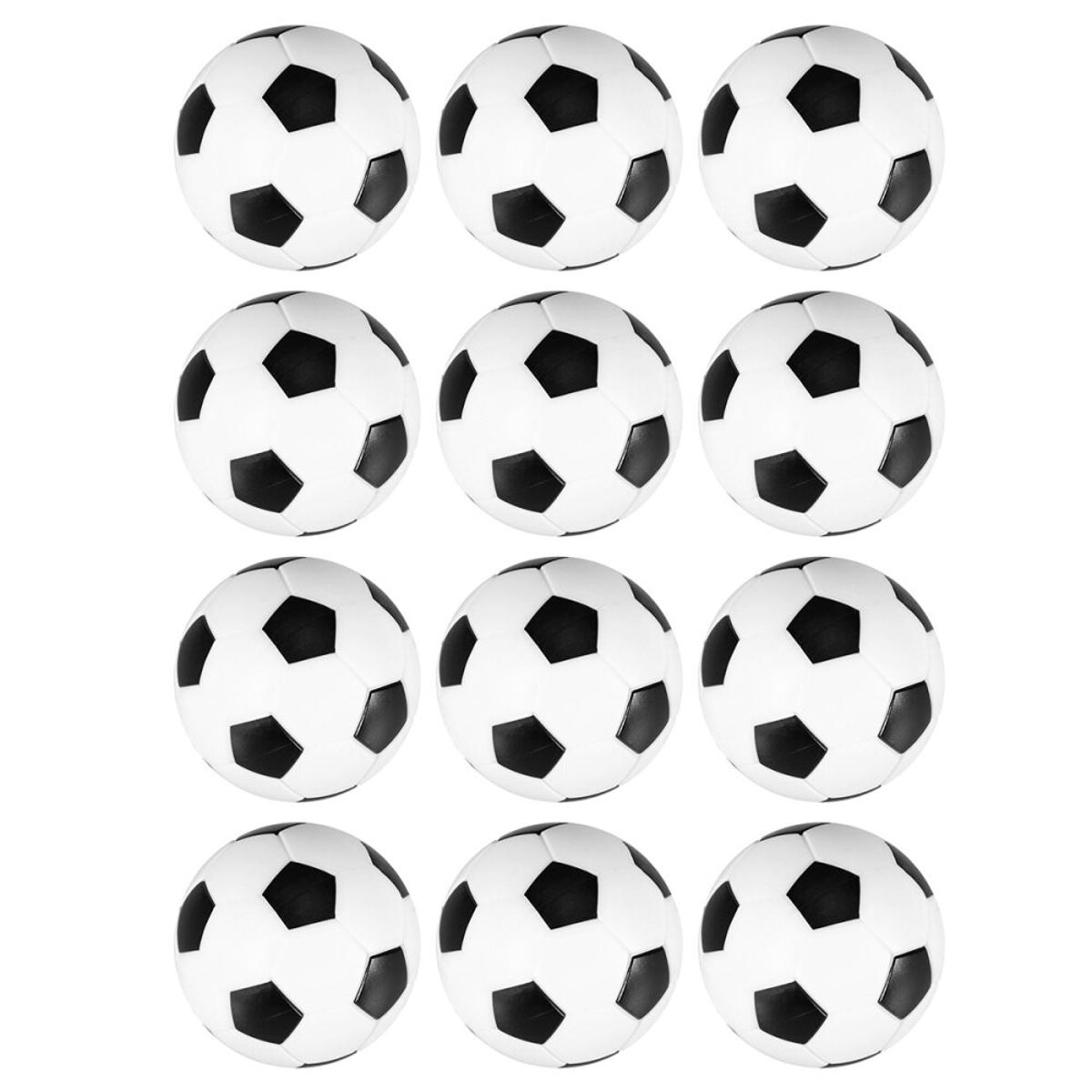 12pcs 36MM Foosball Table Replacement Black and White Tabletop Soccer Balls Game Table Size