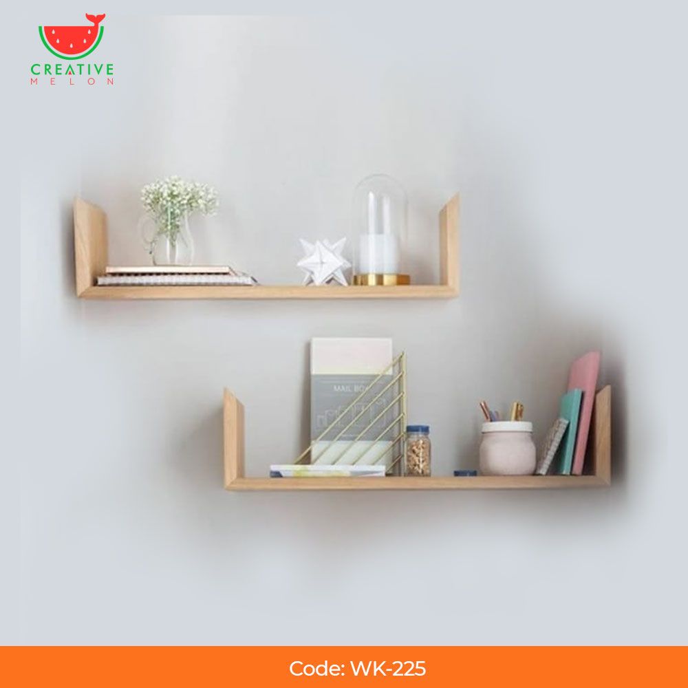 Modern Wood Wall Mount Wall Shelf (Set of 2)