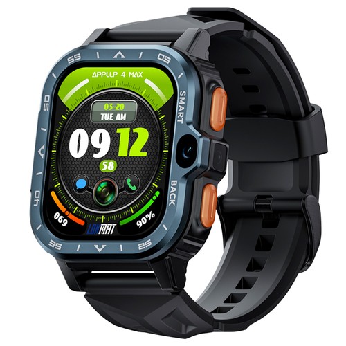 LOKMAT APPLLP 4 MAX Android Smartwatch Fitness Tracker, 2.02'' TFT Touch Screen, 2GB RAM 16GB ROM, Dual Camera - Black. 