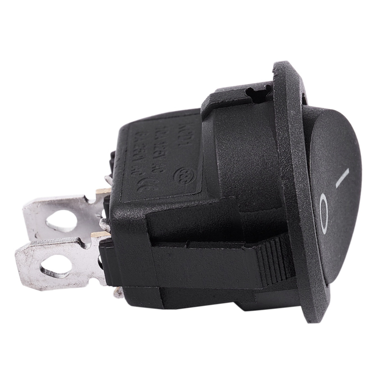 25Pcs SPST Black Button On/Off Round Rocker Switch AC 6A/250V 10A/125V. 