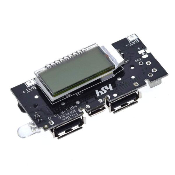 Dual USB 5V 1A 2.1A Power Bank Charging Module Circuit Board with Display. 