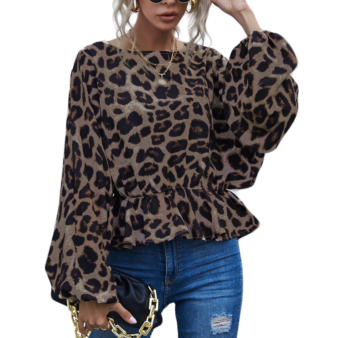 Women O-Neck Sleeve Blouse Fashion 