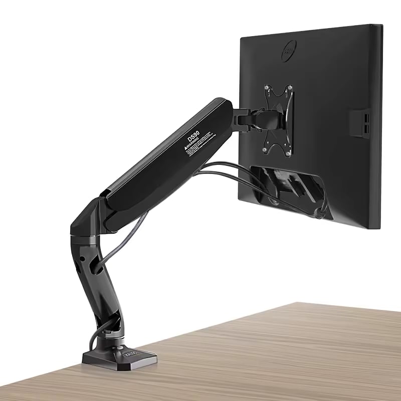 Kaloc KLC-DS90 Adjustable Single Arm Monitor Mount Stand 17” to 32” Screen Size - Black. 