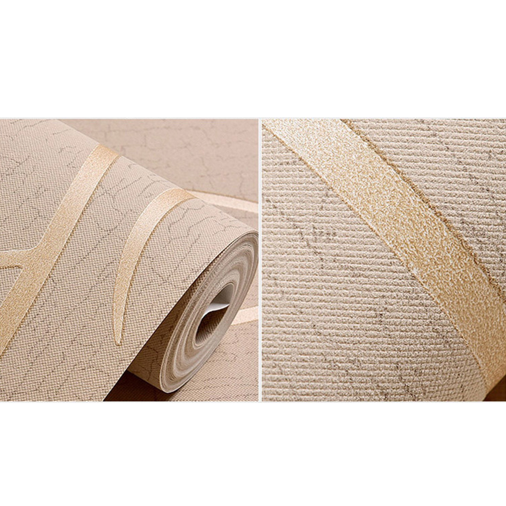 GC 10m 3 Layers Non-woven Wallpaper Simple Modern Thickened Waterproof Noise-proof Living Room Bedroom Tv Background Wall Stickers color:off white. 