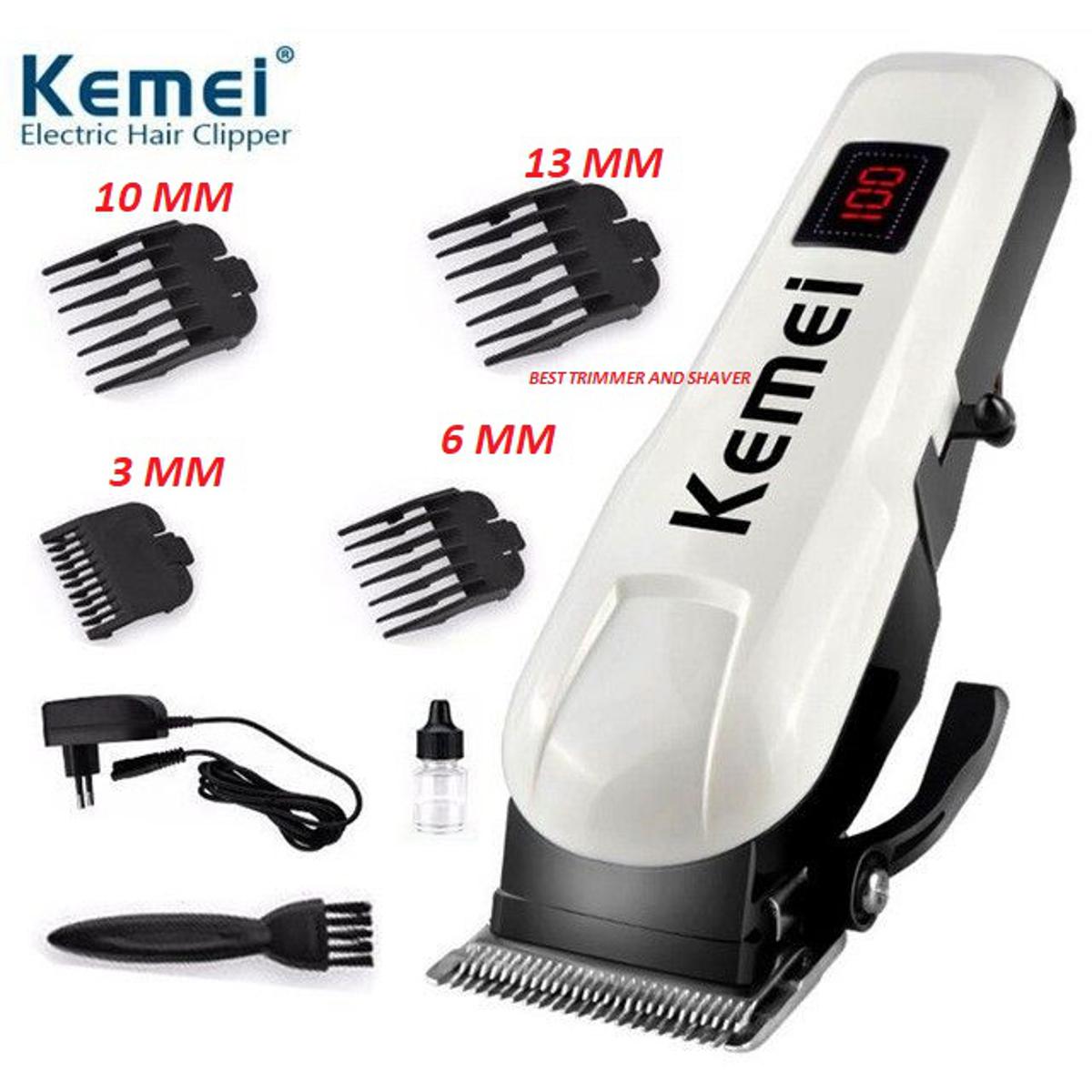 Kemei KM-809A Digital AC/DC Electric Rechargeable Professional Hair Clipper Trimmer. 