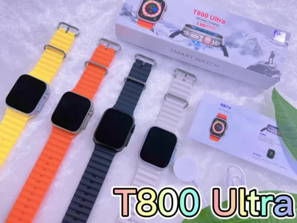 T800 ultra 1.99" full screen touch Smart Watch Long Standby Wireless charging Sport Sleep Life Waterproof Wristwatch for Sport Workouts Running Gym