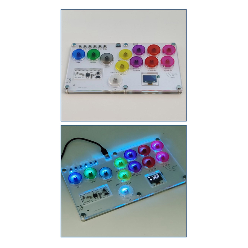 RP2040 Joystick Fighting Keyboard For Hitbox Raspberry Pi Street Fighter 6 Tekken Game Covered Punk For PS4 Joystick. 