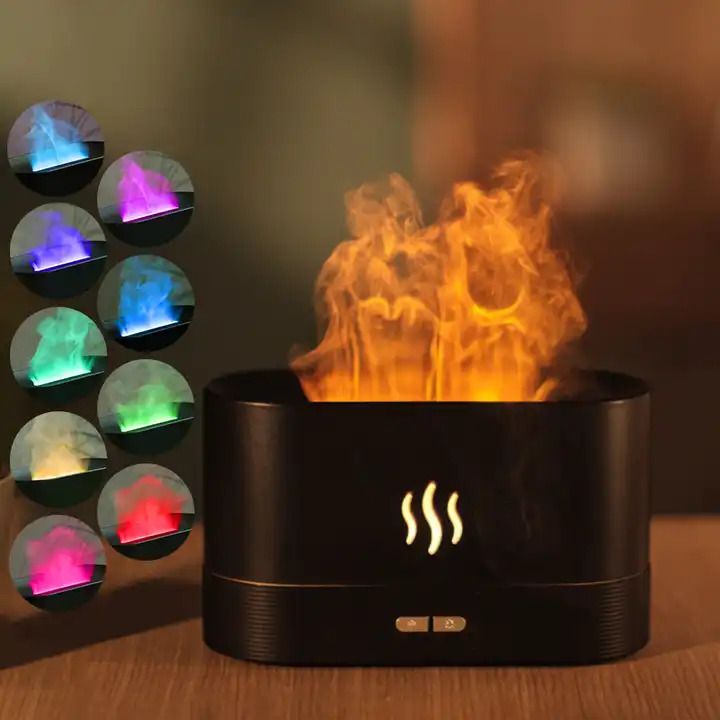 Flame Humidifier Led Night Light Fire Humidifier Aroma Diffuser Humidifier