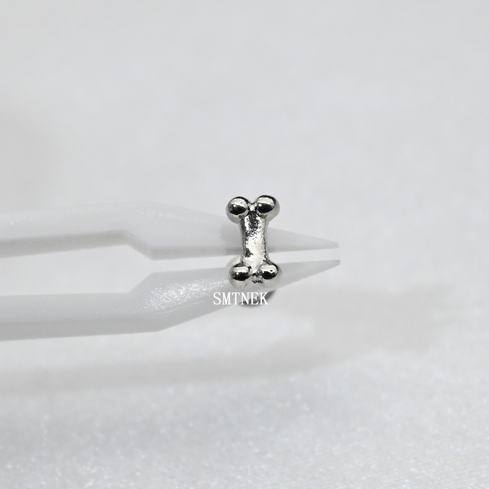 SMTNEK copper material electroplated external tooth bone earrings lip nails cartoon retro piercing jewelry head accessories