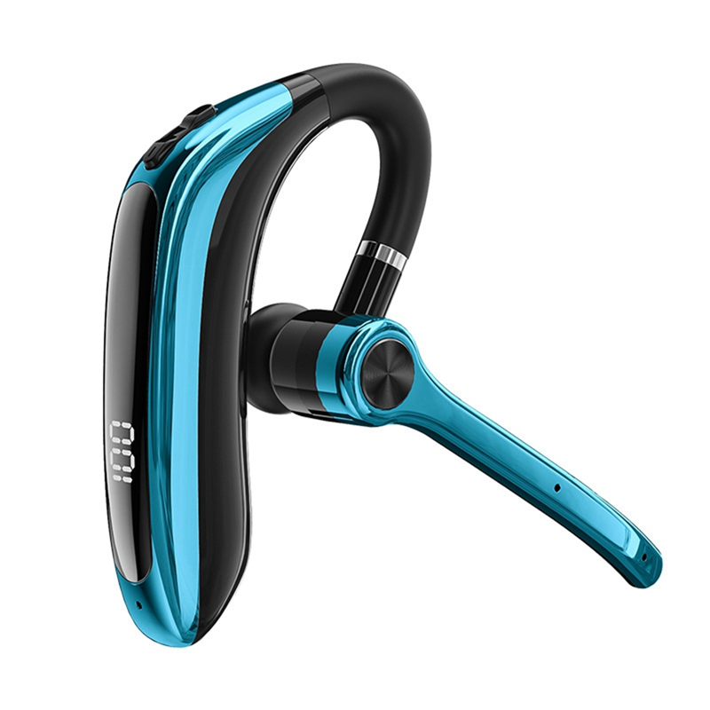 Wireless Headphones with Dual Microphone Bluetooth Earphone ENC Noise Cancelling Headset for Business Driving Easy to Use Blue