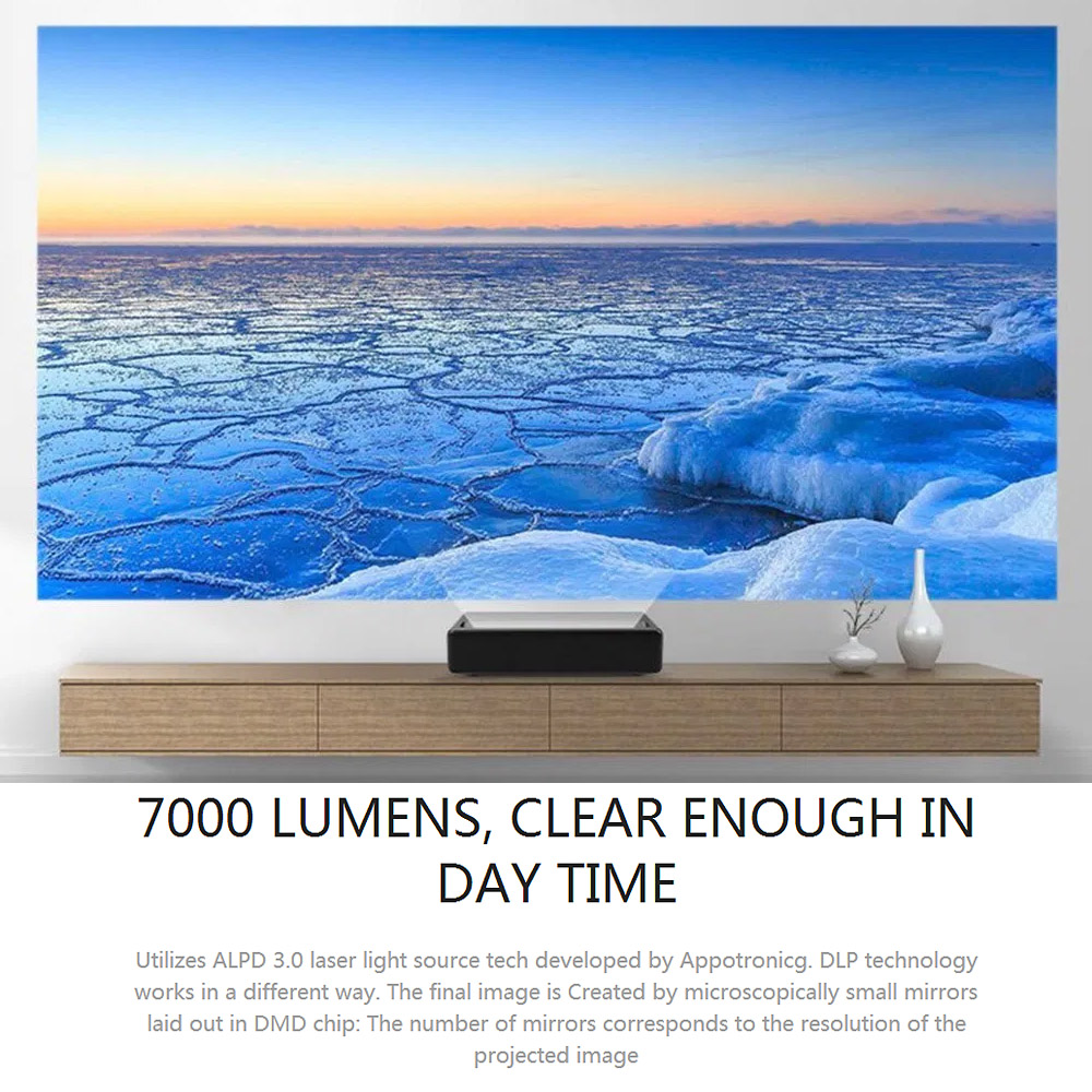 Xiaomi Wemax One Pro FMWS02C 4K Laser Projector 7000 Lumens 150inch Image UST Ultra Short Throw HDR 3000:1 ALPD 3.0 DLP Cinema Theater Projector CN Version