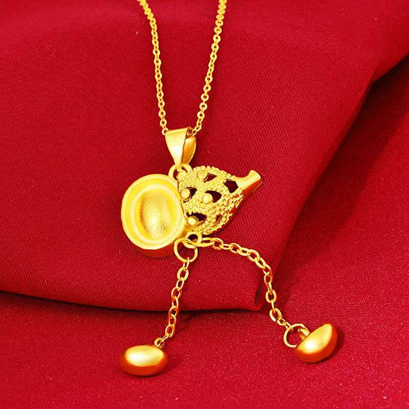 Vietnam Shajin Fuyun head gourd abacus pendant frosted surface vacuum gilding live stall direct supply source. 