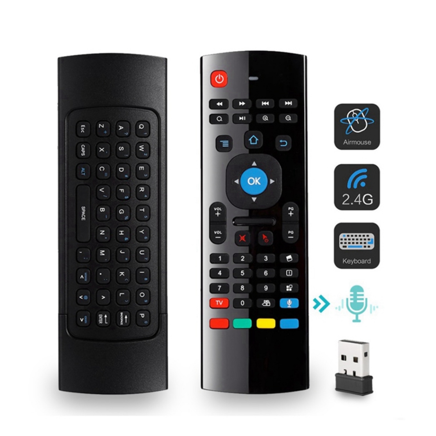 MX3 Fly Air Mouse Smart Voice Remote Control 2.4G Wireless Keyboard for TV Box Android Mini Mi Box. 