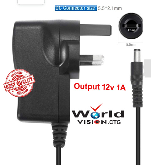 12v 1A UK Plug (3 Pin) adapter for Router and (Connector size: 5.5mm x 2.5mm ) Multi purpose use This adapter can deliver up to 1A current so applications like toy cars, CCTV Cameras, Routers, Modems,. 