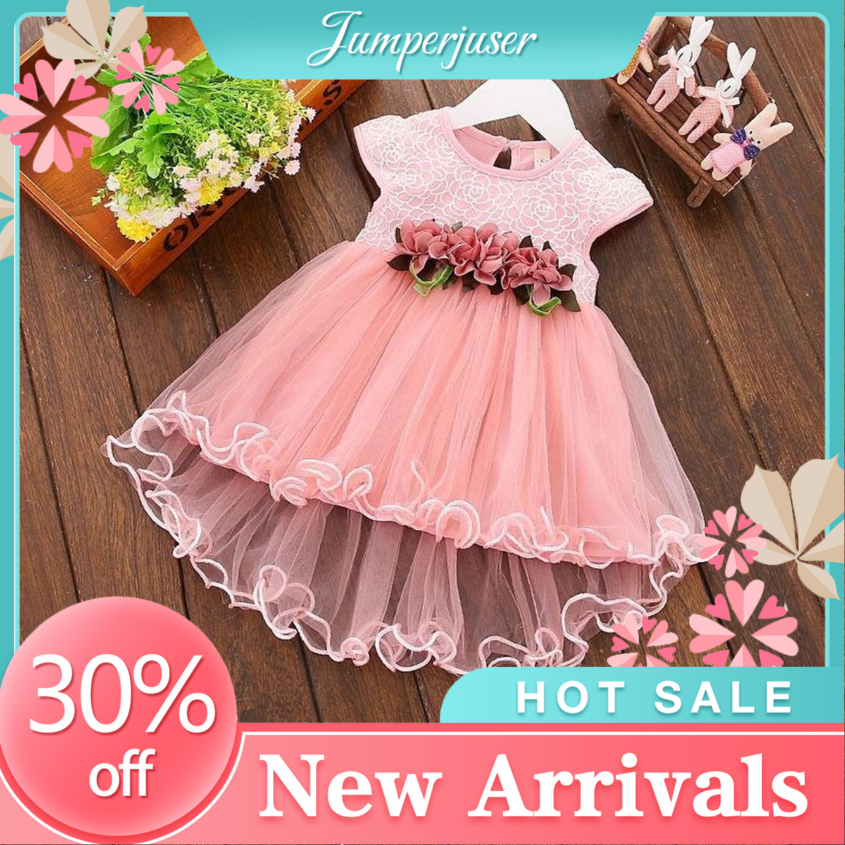 (NEW)Toddler Infant Kids Baby Girls Summer Floral Dress Princess Party Dresses 0-3Y