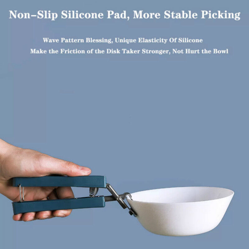 Hot Plate Gripper Bowl Clip Hot Dish Plate Lifter Pan Dish Gripper Clamp Kitchen Folding Hot