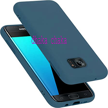 for Samsung Galaxy S7 edge Back Cover Simple Candy Color Square Edge Liquid Silicone Phone Case - Camera (Back Case Cover For Smartphone). 