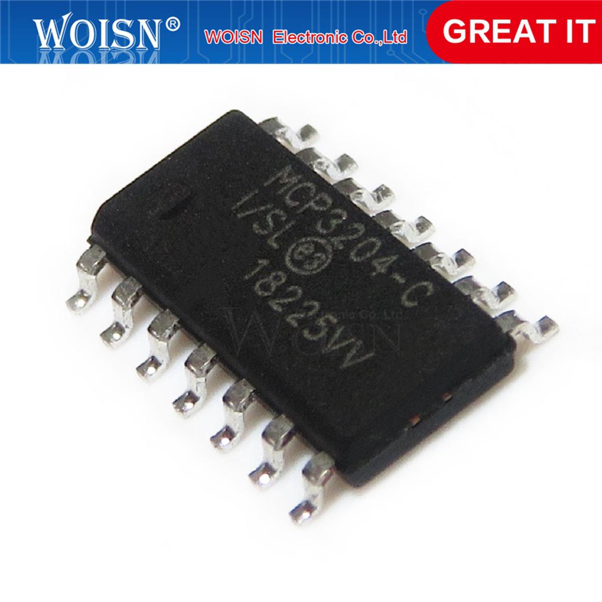 1pcs/lot MCP3204-CI/SL MCP3204-C MCP3204 SOP-14 New  In Stock