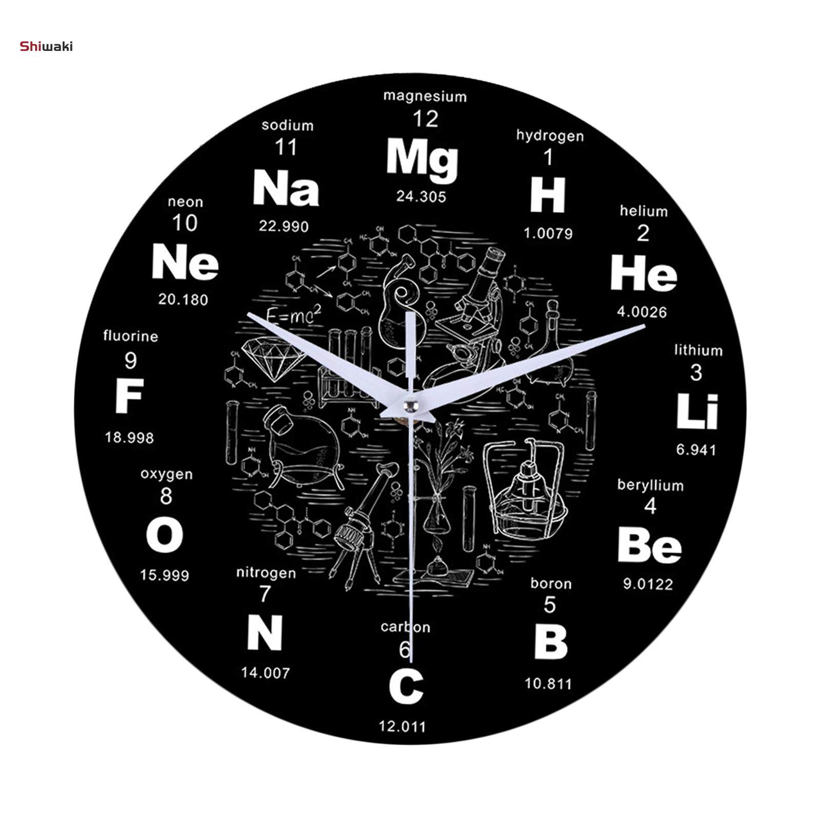 Chemical Elements Math Wall Clock - Wall Clock Silent Non Ticking Wall Art Decors for
