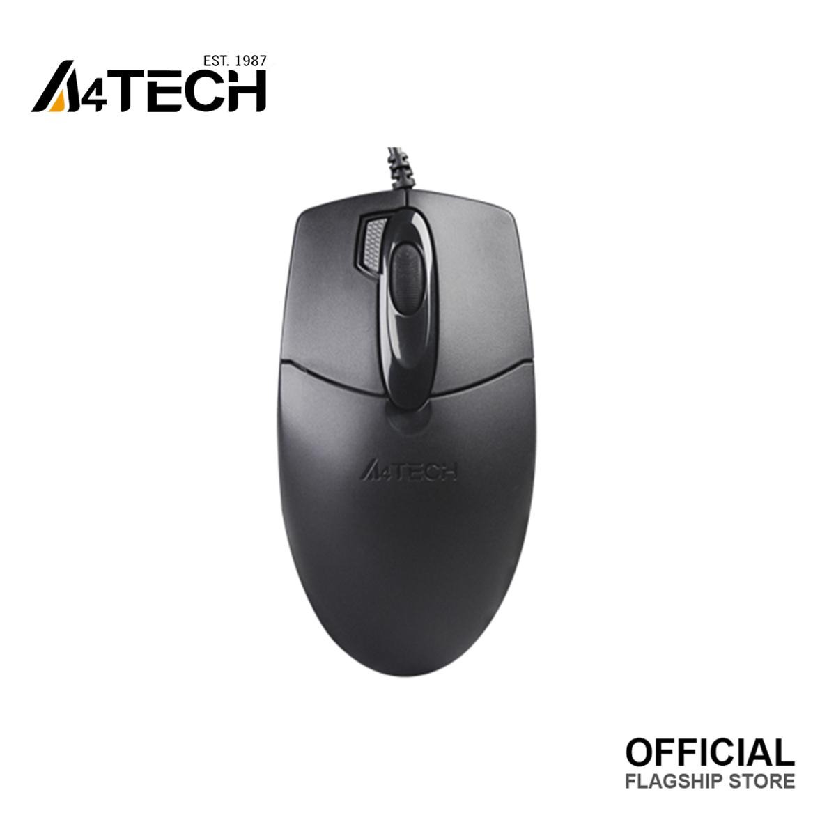 A4tech OP-730D 2x Click Optical Wired Mouse - 1000 DPI - Optical Sensor - Double click Button - 4-Way Wheel - Black