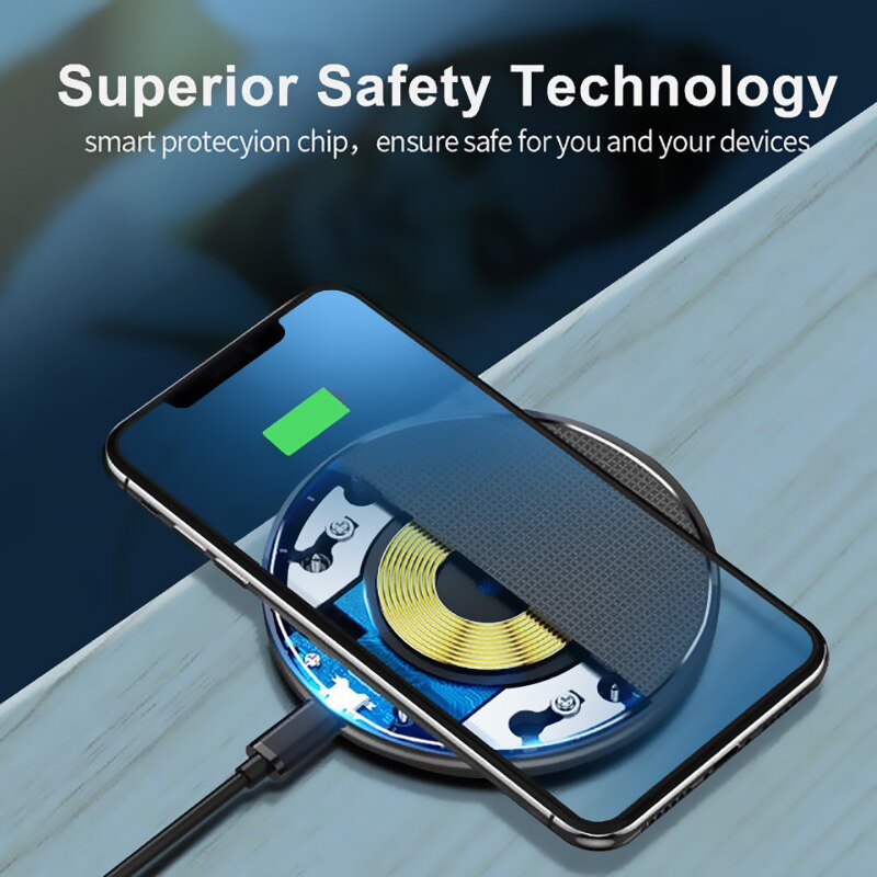 Qi wireless charger For Samsung Galaxy S8 S9 Plus Note 8 9 For IPhone X XR XS 11 Pro Max 10w Fast Charging Pad wireless Charger BQ.