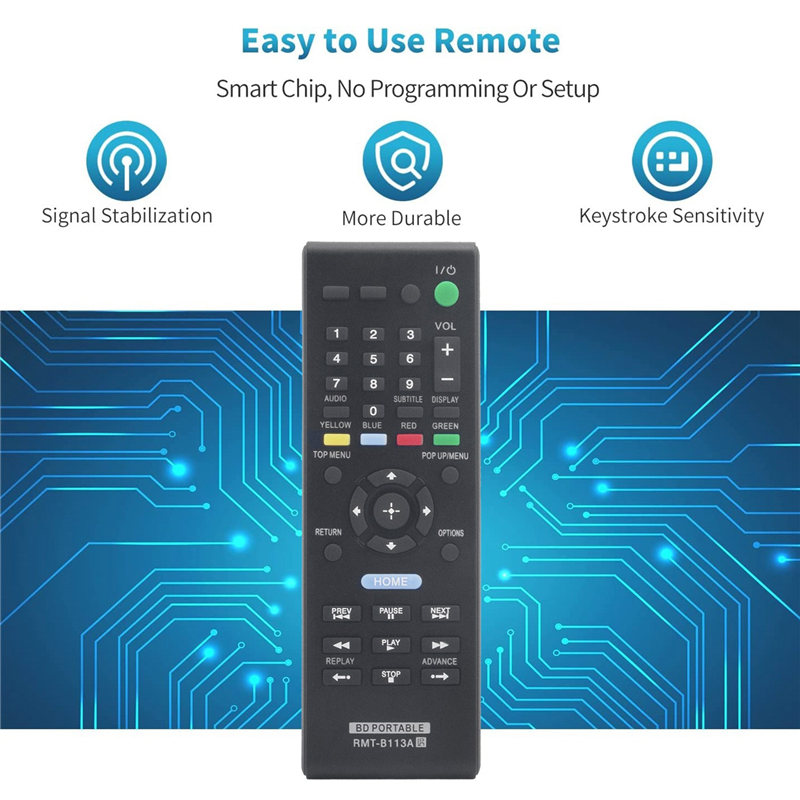 RMT-B113A Replace Remote Control for Sony Blu-Ray DVD Player BDP-SX1 BDP-SX910 BDP-SX1000 BDPSX1 BDPSX910 BDPSX1000. 