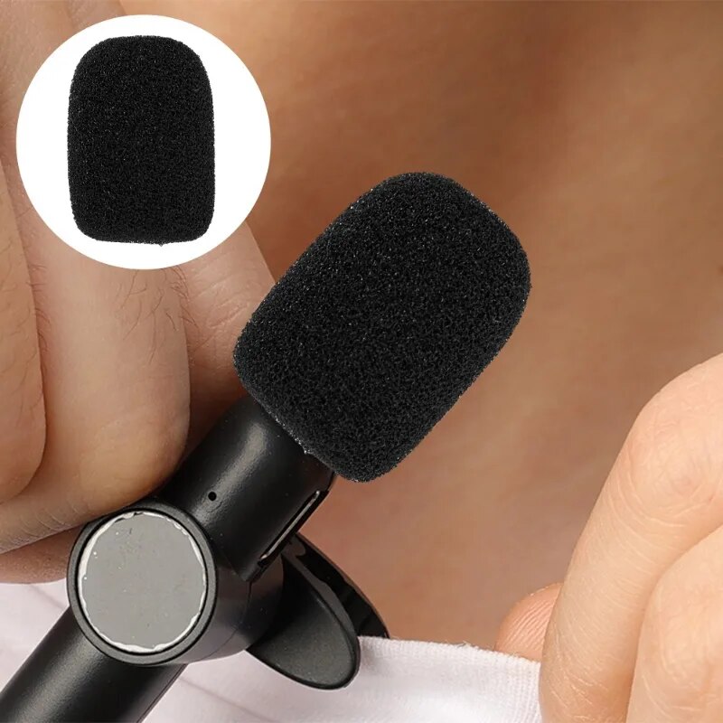 Headset Microphone Pop Filter Covers Replacement Sponge Foam Protective Sleeve for Lapel Lavalier Microphone Mic for Broadcast. 