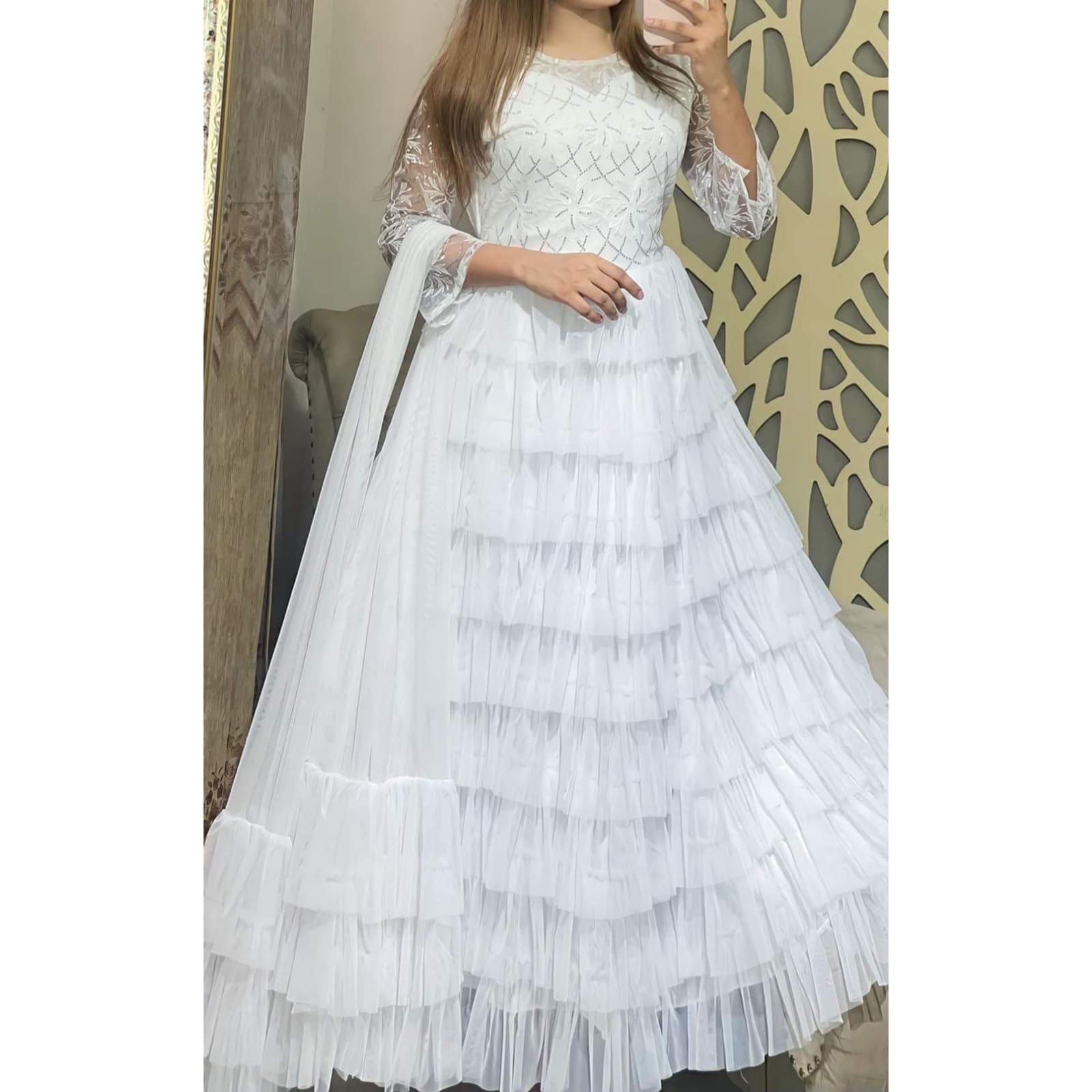 Dream Gorgeous Barbie Princess Gown - Premium Net and Sequence Design. 