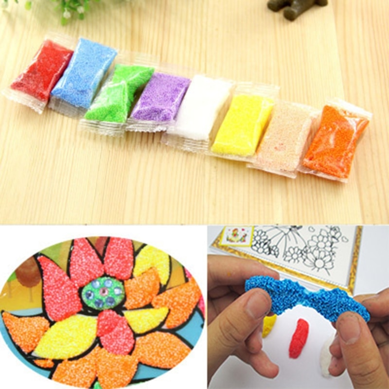 【happy one】1 Bag 8pcs 5g Snow Mud Floam Slime Bead Slime Toy Light Clay. 